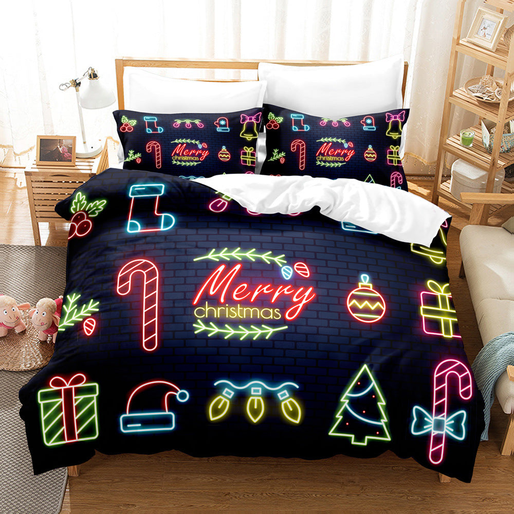 Christmas Digital Printed Woolen Bedding Set