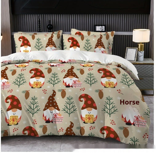 Digital Printing Christmas Holiday Pattern Bedding Suit
