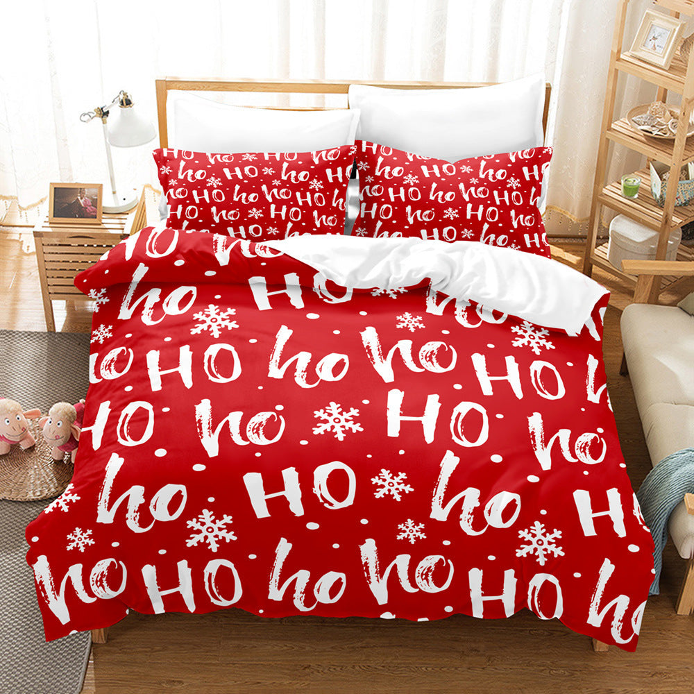 Christmas Digital Printed Woolen Bedding Set