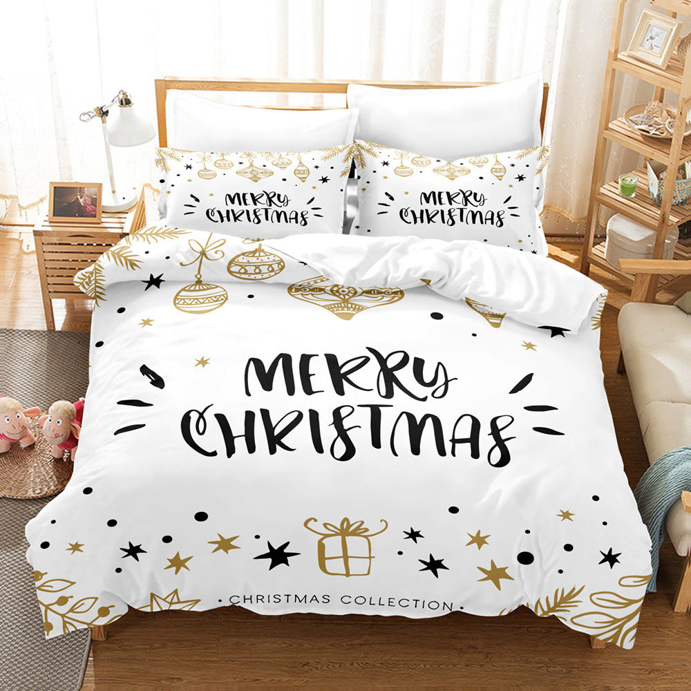 Christmas Digital Printed Woolen Bedding Set