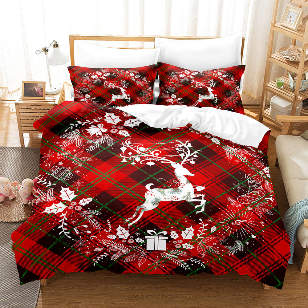 Christmas Digital Printed Woolen Bedding Set