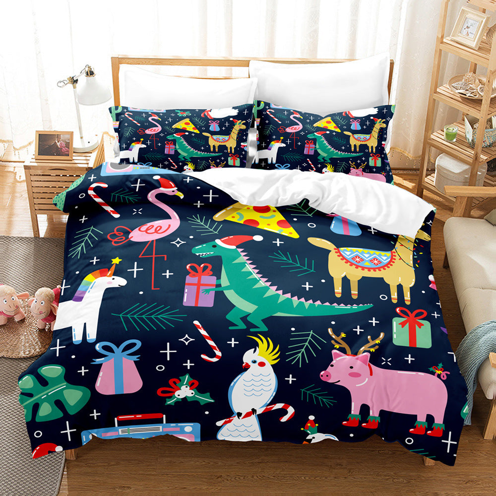 Christmas Digital Printed Woolen Bedding Set